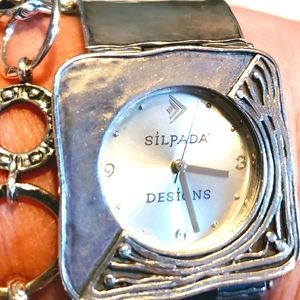 SILPADA - T1372 - Square Link, Hammered Sterling Silver Watch - RET
